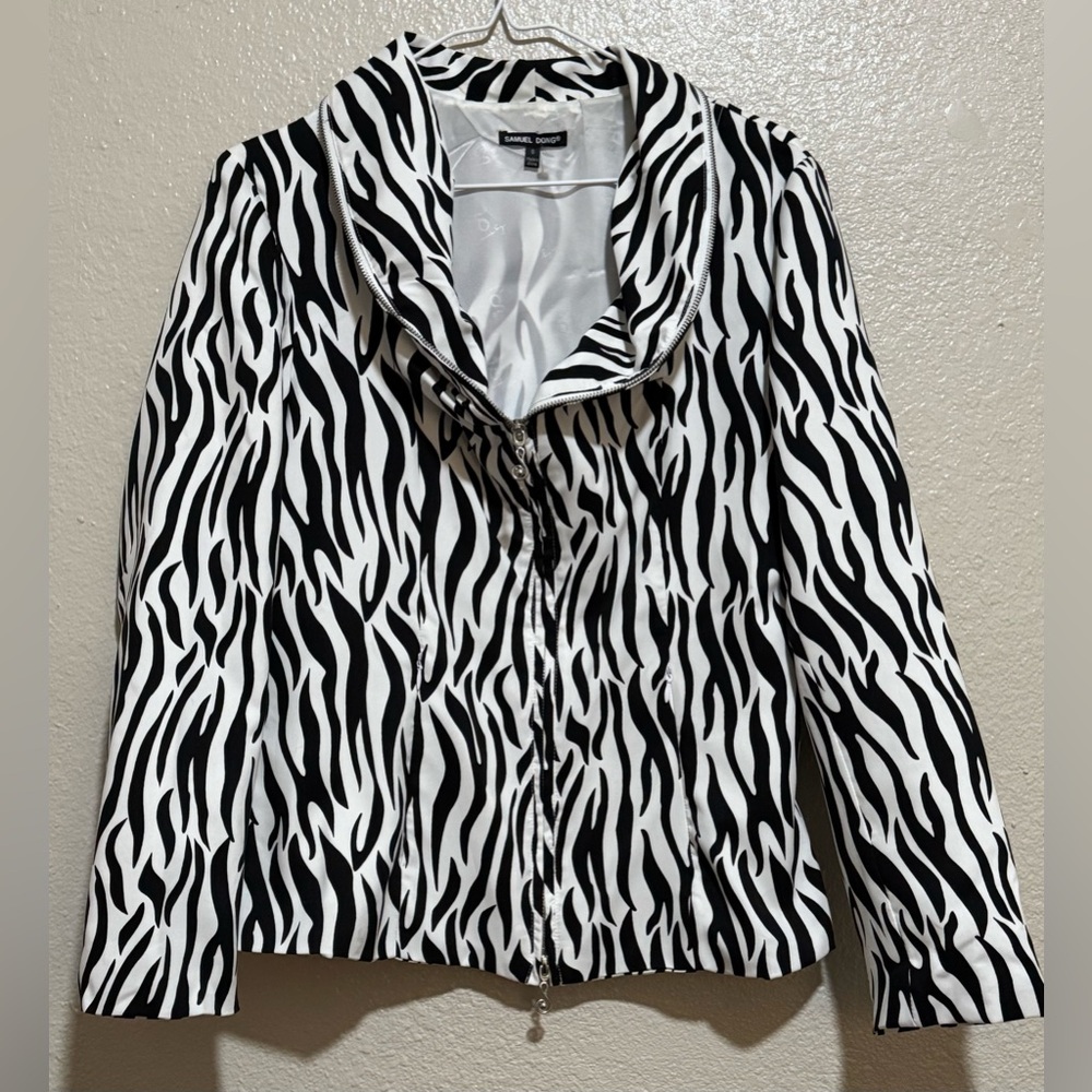 Women’s Sz. Small Zebra Print Zip Lightweight Jacket Casual Workwear Everyday
